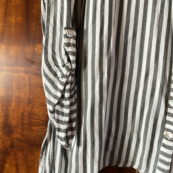 Ruby Rd. Long sleeve button down shirt, Size XL, Black and white stripe - Picture 6 of 12